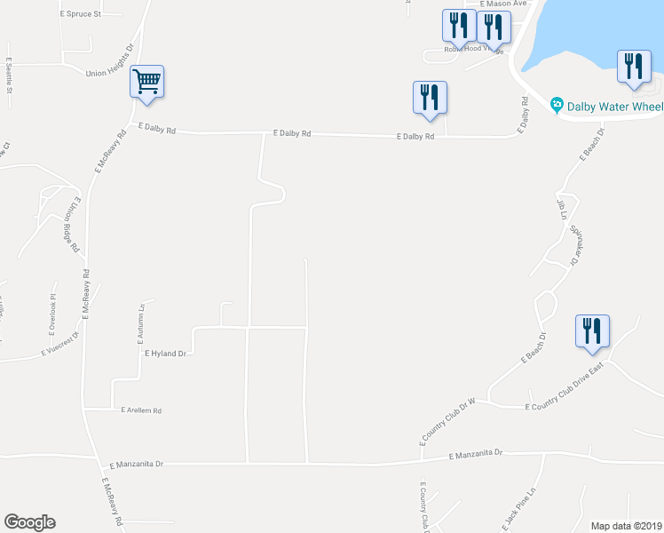 map of restaurants, bars, coffee shops, grocery stores, and more near 386 East Alderbrook Ridge Drive in Union