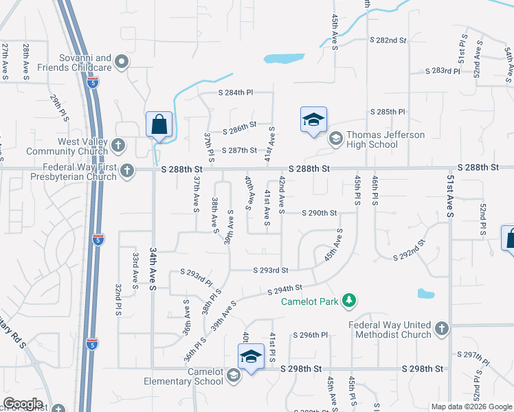 map of restaurants, bars, coffee shops, grocery stores, and more near 29006 40th Avenue South in Auburn