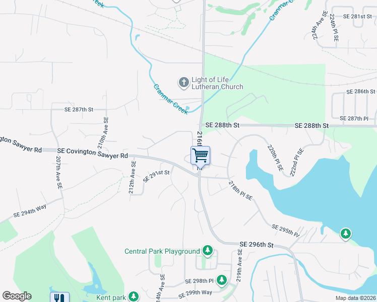 map of restaurants, bars, coffee shops, grocery stores, and more near 21549 Southeast 290th Place in Kent