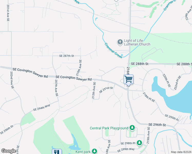 map of restaurants, bars, coffee shops, grocery stores, and more near 29002 212th Avenue Southeast in Kent
