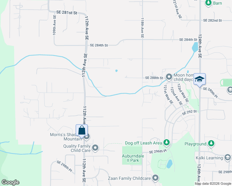 map of restaurants, bars, coffee shops, grocery stores, and more near 11405 Southeast 290th Place in Auburn