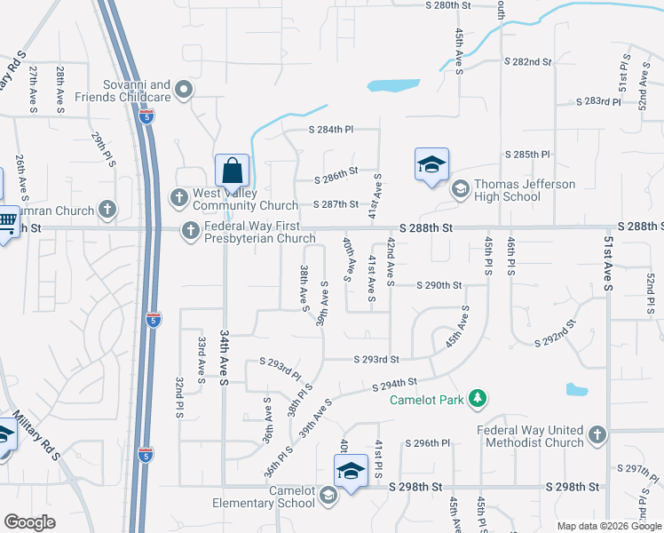 map of restaurants, bars, coffee shops, grocery stores, and more near 29010 39th Avenue South in Auburn
