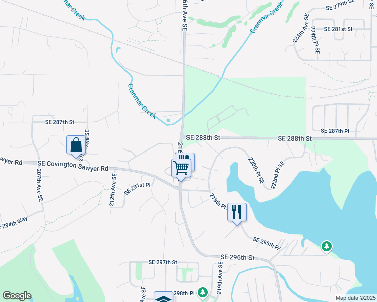 map of restaurants, bars, coffee shops, grocery stores, and more near 28828 216th Avenue Southeast in Black Diamond