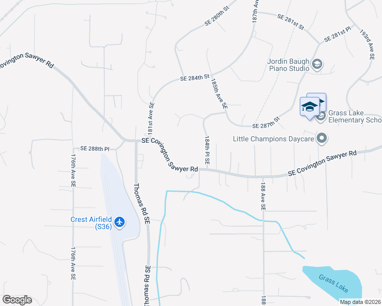 map of restaurants, bars, coffee shops, grocery stores, and more near 18328 Southeast Covington Sawyer Road in Kent