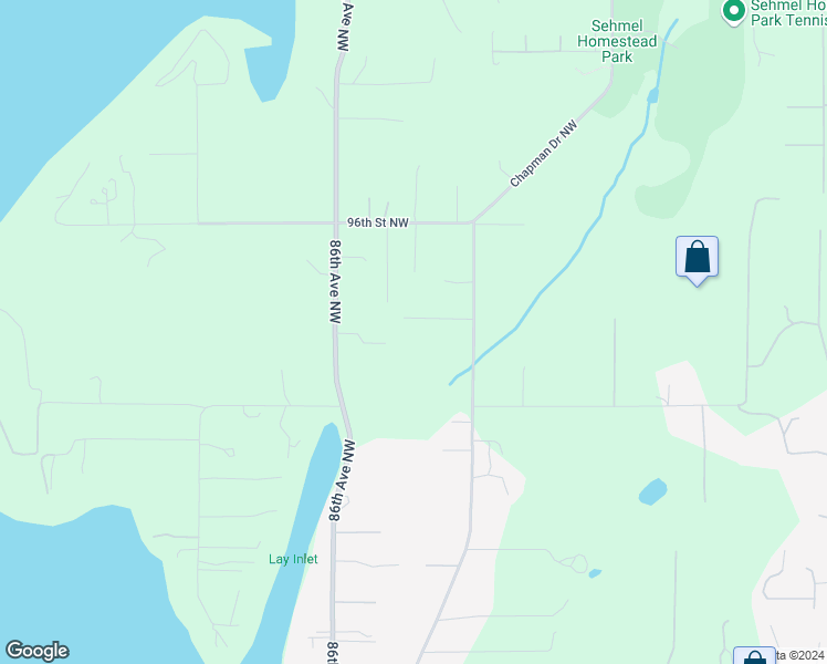map of restaurants, bars, coffee shops, grocery stores, and more near 8415 93rd Street Court Northwest in Gig Harbor