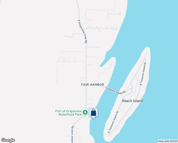 map of restaurants, bars, coffee shops, grocery stores, and more near 5004 East Grapeview Loop Road in Mason County