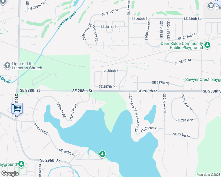 map of restaurants, bars, coffee shops, grocery stores, and more near 28633 227th Avenue Southeast in Maple Valley
