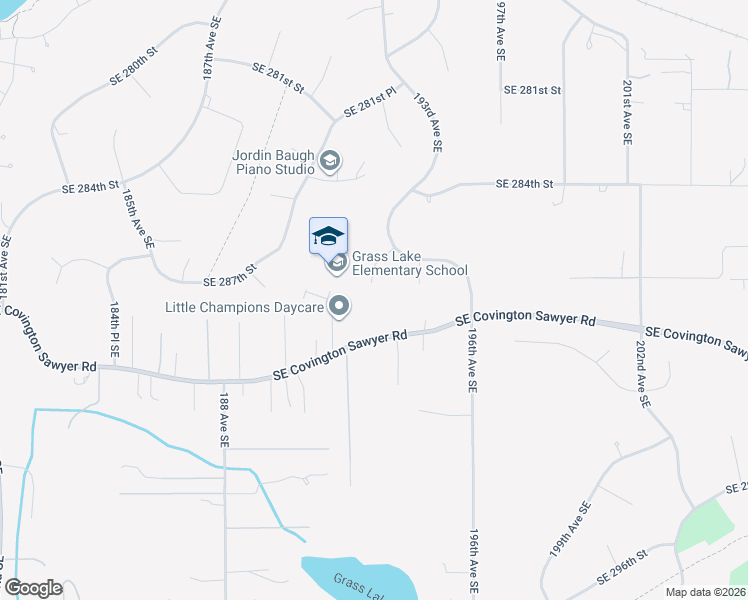 map of restaurants, bars, coffee shops, grocery stores, and more near 28644 192nd Place Southeast in Kent