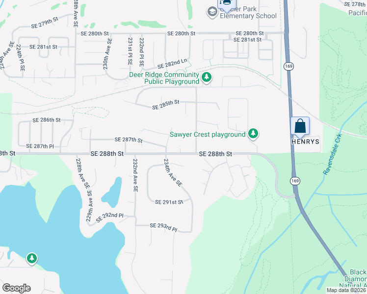 map of restaurants, bars, coffee shops, grocery stores, and more near 28708 235th Avenue Southeast in Maple Valley
