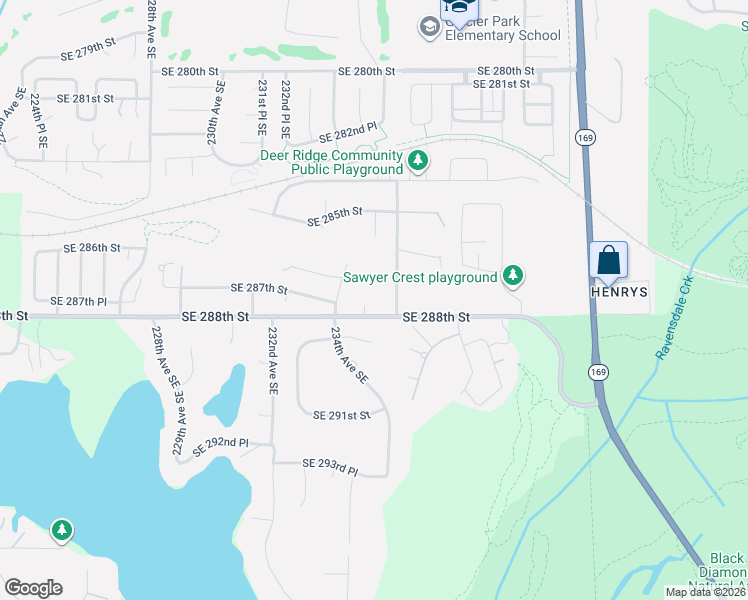 map of restaurants, bars, coffee shops, grocery stores, and more near 28708 235th Avenue Southeast in Maple Valley