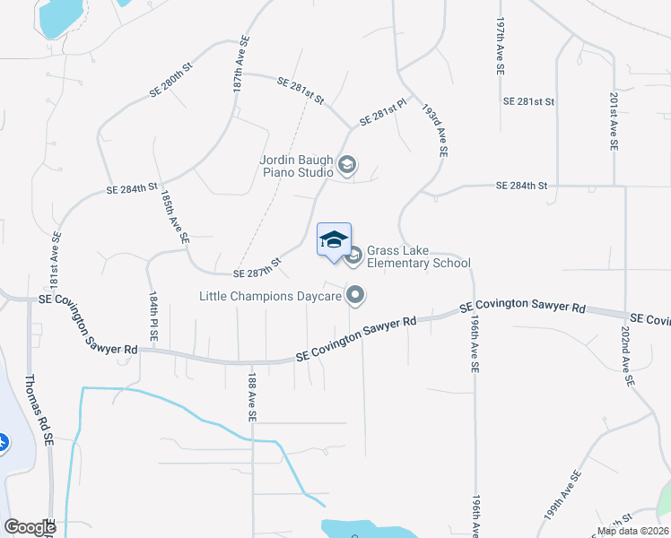 map of restaurants, bars, coffee shops, grocery stores, and more near 28700 191st Place Southeast in Kent
