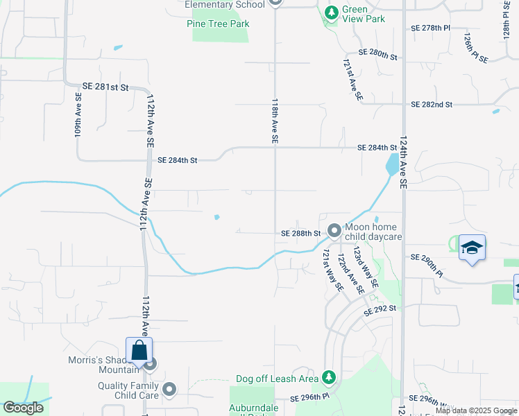 map of restaurants, bars, coffee shops, grocery stores, and more near 11645 Southeast 286th Street in Auburn
