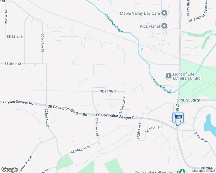 map of restaurants, bars, coffee shops, grocery stores, and more near 20815 Southeast 287th Street in Kent
