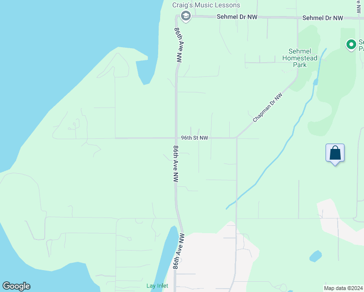 map of restaurants, bars, coffee shops, grocery stores, and more near 9515 86th Avenue Northwest in Gig Harbor
