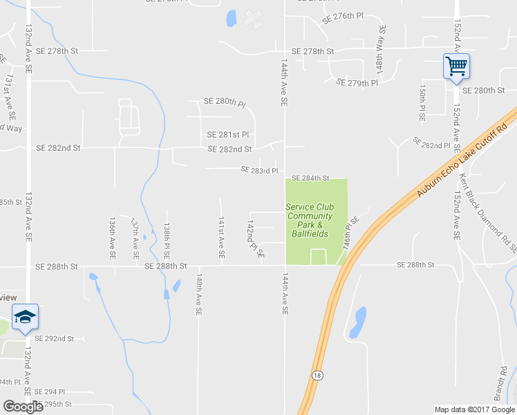 map of restaurants, bars, coffee shops, grocery stores, and more near 28441 144th Avenue Southeast in Kent