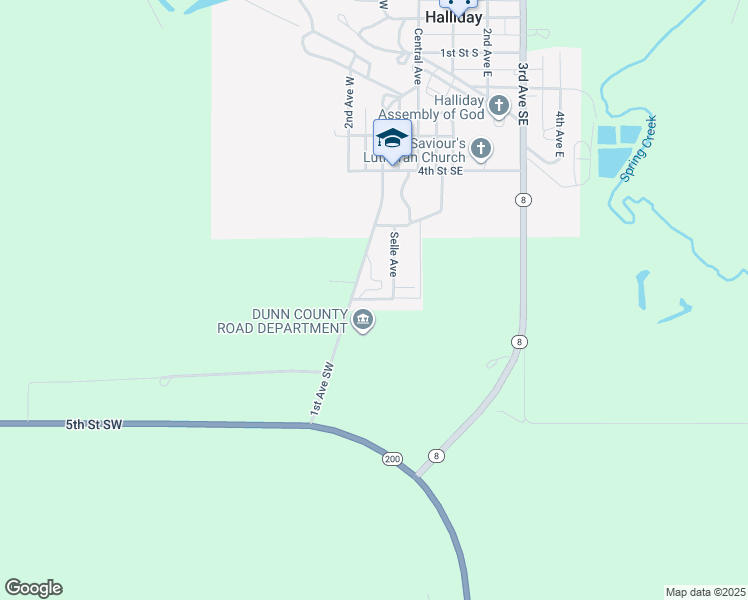 map of restaurants, bars, coffee shops, grocery stores, and more near 7997 7A St NW in Halliday