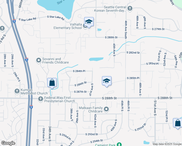 map of restaurants, bars, coffee shops, grocery stores, and more near 28506 41st Avenue South in Auburn