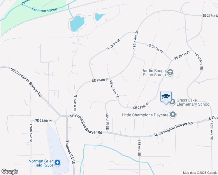 map of restaurants, bars, coffee shops, grocery stores, and more near 18424 Southeast 286th Street in Kent
