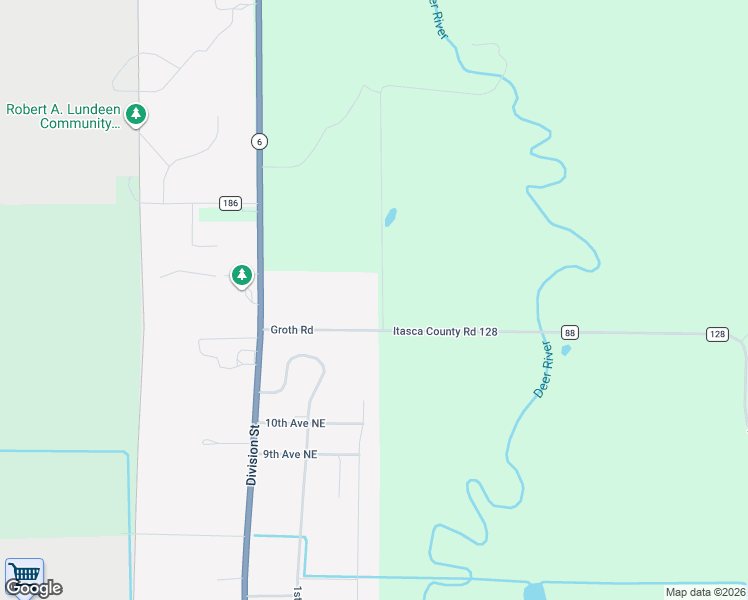 map of restaurants, bars, coffee shops, grocery stores, and more near 32506 Parmeter Road in Deer River