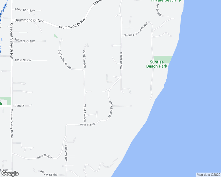 map of restaurants, bars, coffee shops, grocery stores, and more near 9723 Moller Drive Northwest in Gig Harbor