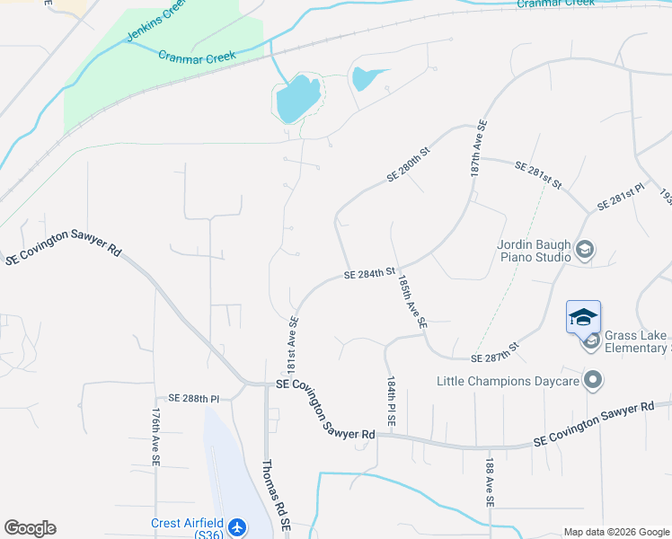 map of restaurants, bars, coffee shops, grocery stores, and more near 28327 183rd Ave SE in Kent