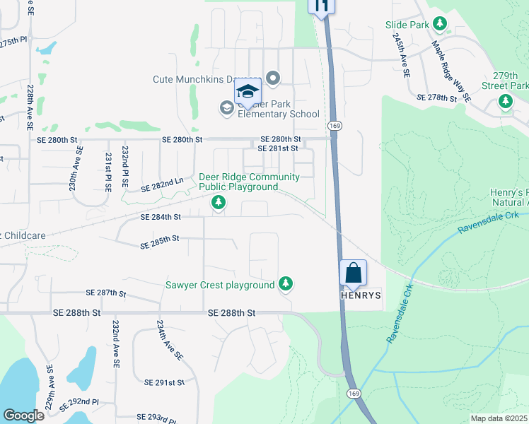 map of restaurants, bars, coffee shops, grocery stores, and more near 23834 Southeast 284th Street in Maple Valley