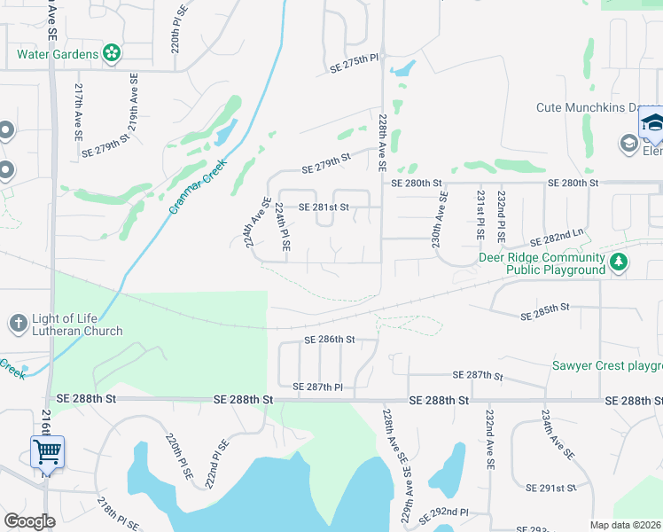 map of restaurants, bars, coffee shops, grocery stores, and more near 22530 Southeast 284th Court in Maple Valley