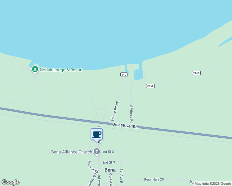 map of restaurants, bars, coffee shops, grocery stores, and more near 14992 16th Avenue Northeast in Bena