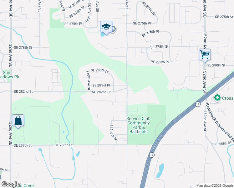 map of restaurants, bars, coffee shops, grocery stores, and more near 28314 143rd Avenue Southeast in Kent