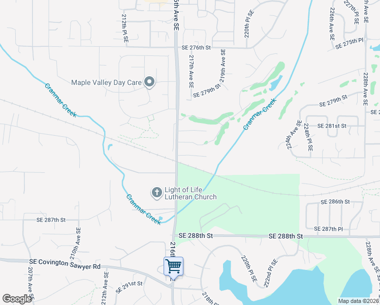 map of restaurants, bars, coffee shops, grocery stores, and more near 21638 Southeast 283rd Street in Maple Valley