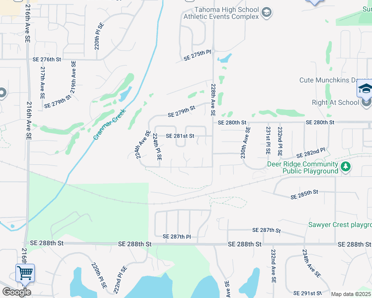 map of restaurants, bars, coffee shops, grocery stores, and more near 28145 226th Place Southeast in Maple Valley