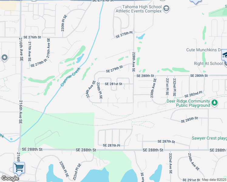 map of restaurants, bars, coffee shops, grocery stores, and more near 28145 226th Place Southeast in Maple Valley