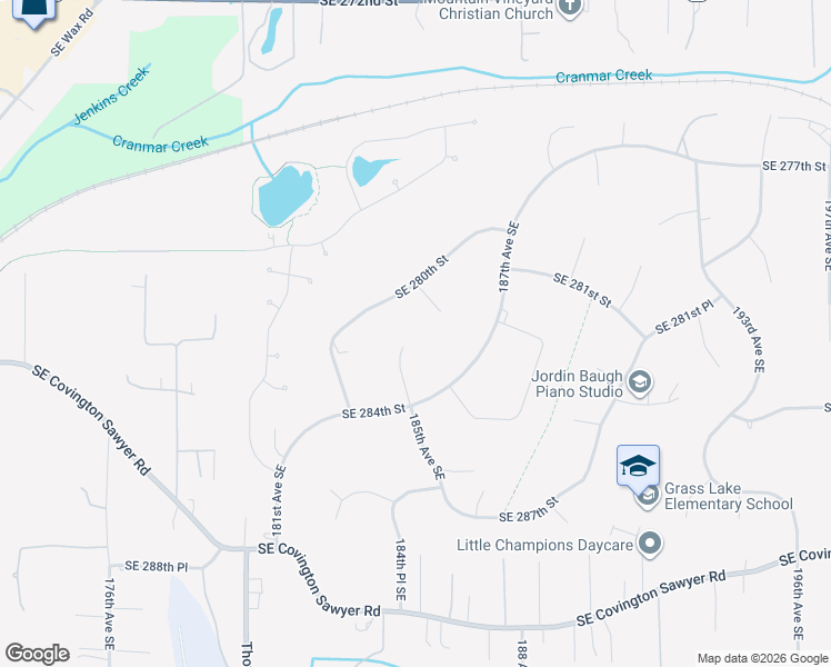 map of restaurants, bars, coffee shops, grocery stores, and more near 28308 185th Avenue Southeast in Kent
