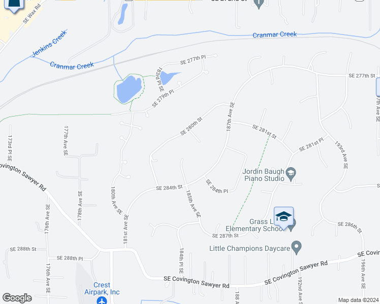 map of restaurants, bars, coffee shops, grocery stores, and more near 28308 185th Avenue Southeast in Kent