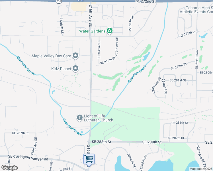 map of restaurants, bars, coffee shops, grocery stores, and more near 28120 219th Place Southeast in Maple Valley