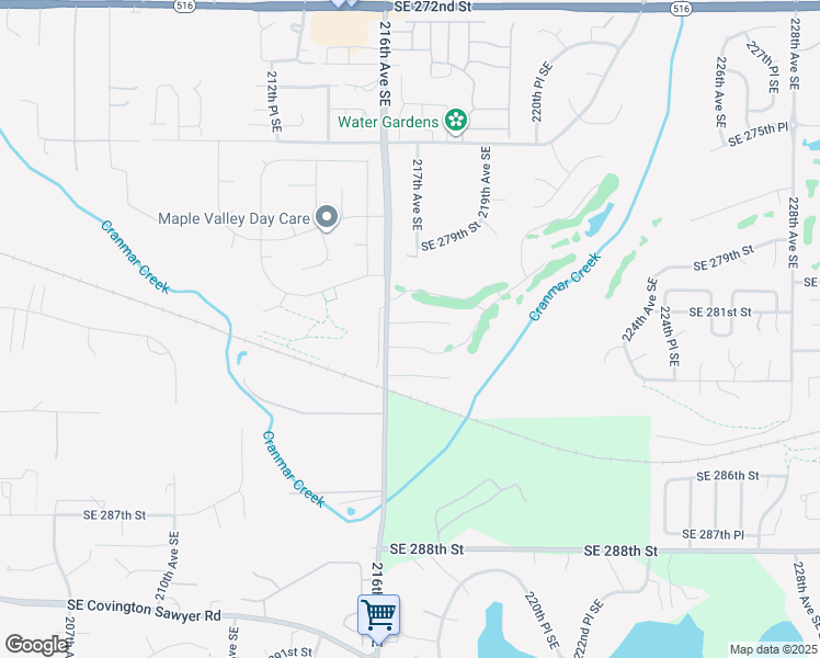 map of restaurants, bars, coffee shops, grocery stores, and more near 21621 Southeast 281st Street in Maple Valley