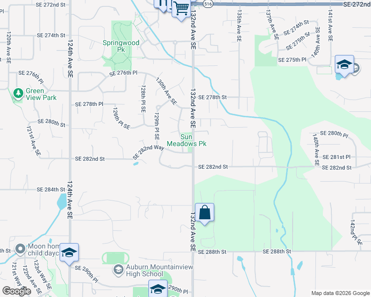 map of restaurants, bars, coffee shops, grocery stores, and more near 28038 131st Avenue Southeast in Kent