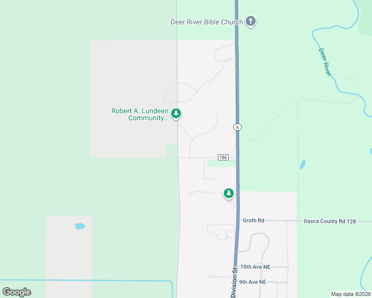 map of restaurants, bars, coffee shops, grocery stores, and more near 1403 Aspen Drive in Deer River
