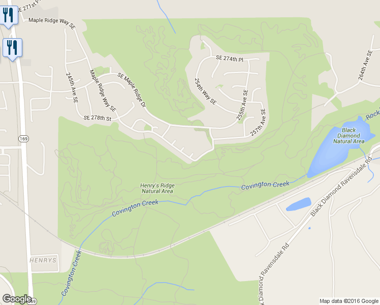map of restaurants, bars, coffee shops, grocery stores, and more near 28104 Maple Ridge Way Southeast in Maple Valley