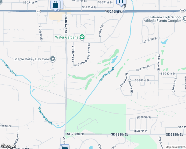 map of restaurants, bars, coffee shops, grocery stores, and more near 27827 219th Place Southeast in Maple Valley