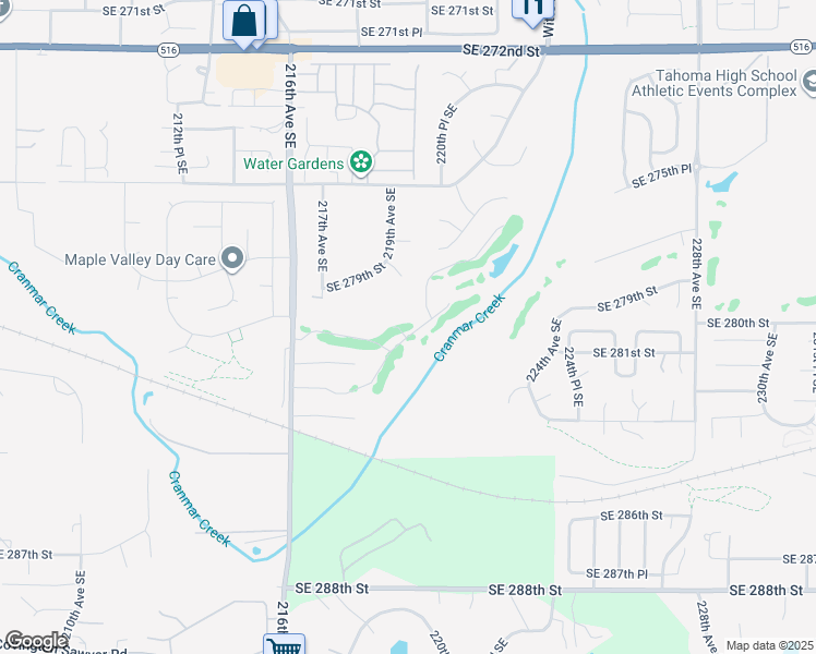 map of restaurants, bars, coffee shops, grocery stores, and more near 27827 219th Place Southeast in Maple Valley