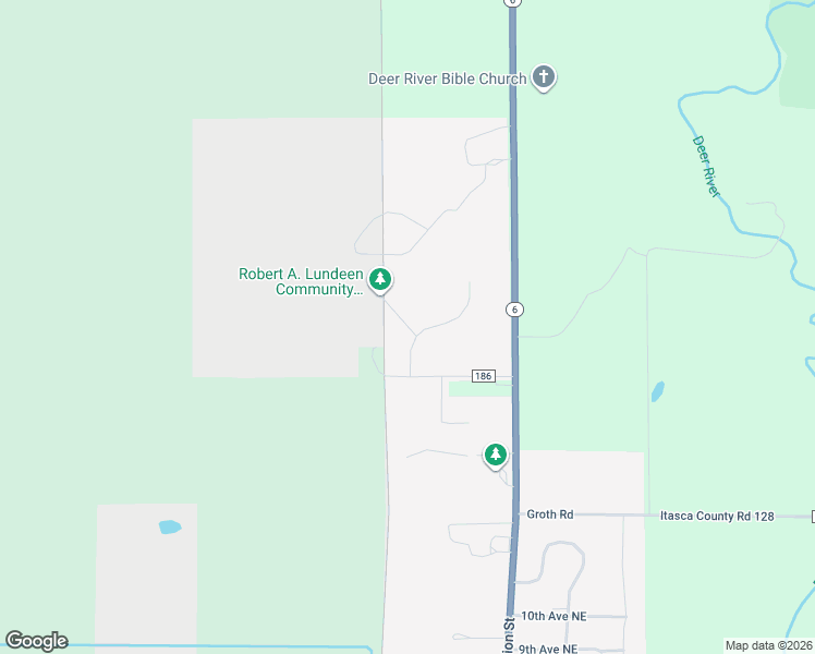 map of restaurants, bars, coffee shops, grocery stores, and more near 1403 Aspen Drive in Deer River