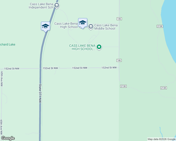 map of restaurants, bars, coffee shops, grocery stores, and more near 6159 152nd Street Northwest in Cass Lake