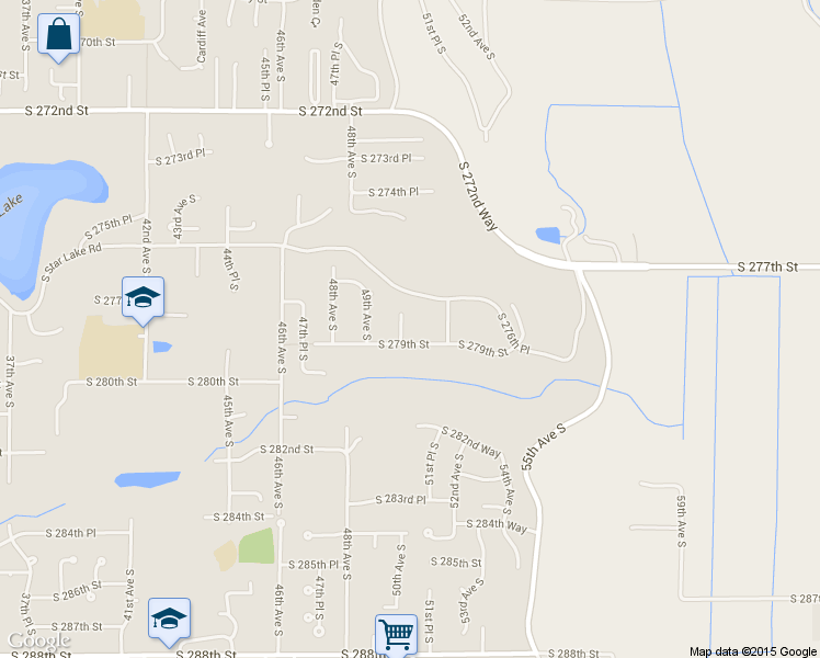 map of restaurants, bars, coffee shops, grocery stores, and more near 27824 50th Pl S in Auburn