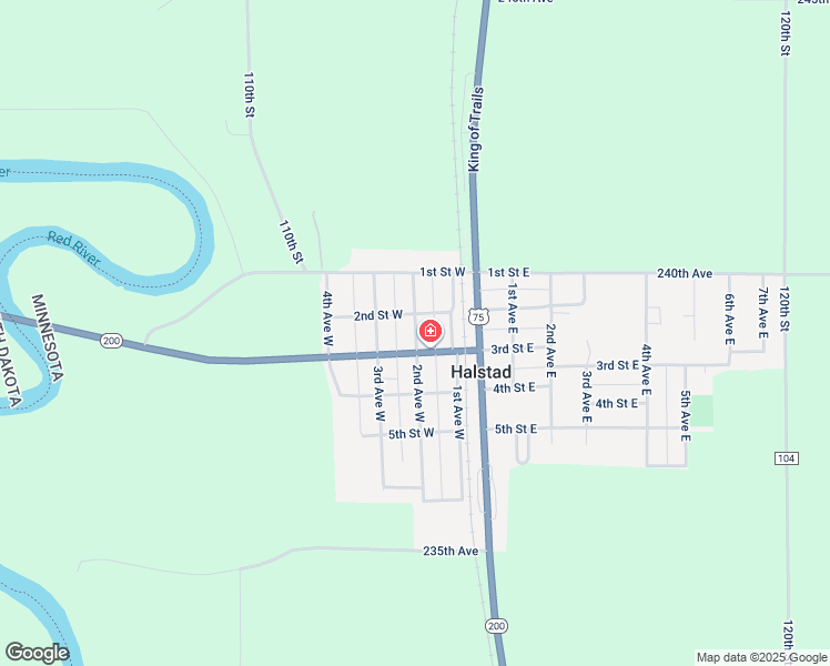 map of restaurants, bars, coffee shops, grocery stores, and more near 228 2nd Avenue West in Halstad