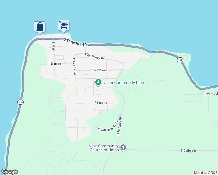 map of restaurants, bars, coffee shops, grocery stores, and more near 40 East Alderney Street in Union
