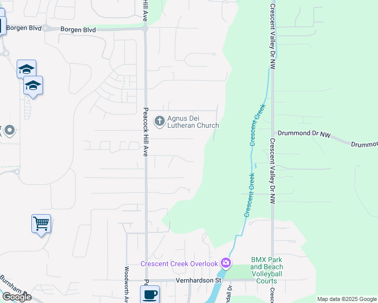 map of restaurants, bars, coffee shops, grocery stores, and more near 3526 105th Street Northwest in Gig Harbor