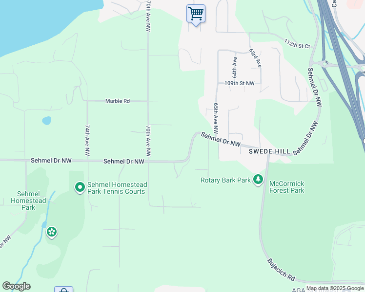 map of restaurants, bars, coffee shops, grocery stores, and more near 6715 Sehmel Drive Northwest in Gig Harbor