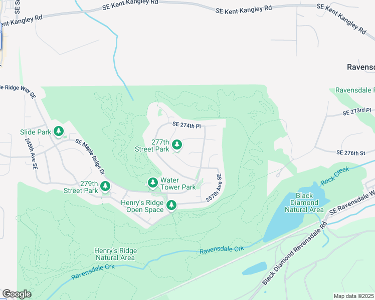 map of restaurants, bars, coffee shops, grocery stores, and more near 25424 Southeast 275th Place in Maple Valley