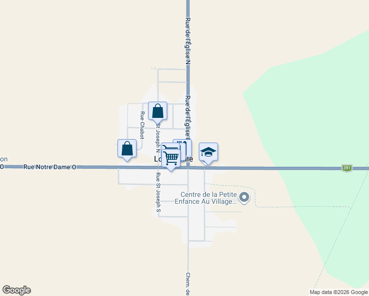 map of restaurants, bars, coffee shops, grocery stores, and more near 21 Rue Geoffroy in Lorrainville